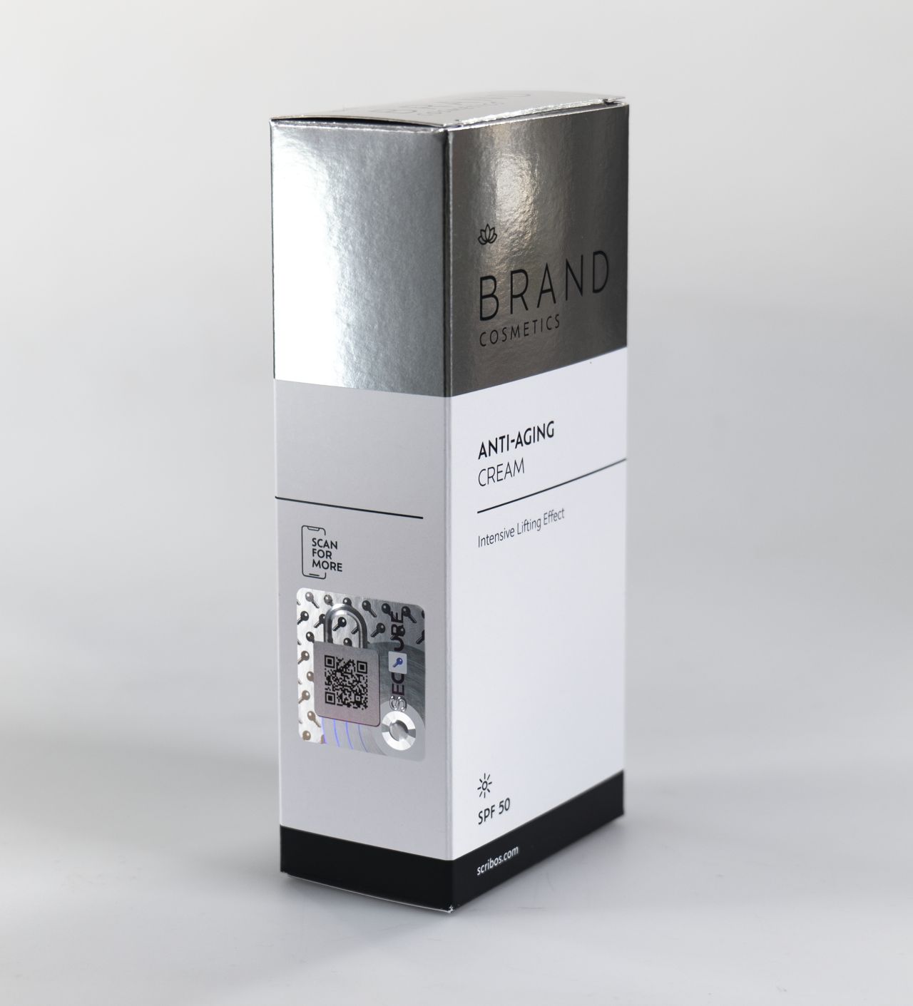 Holograma de seguridad en envase cosmético Holograma de seguridad en envase cosmético